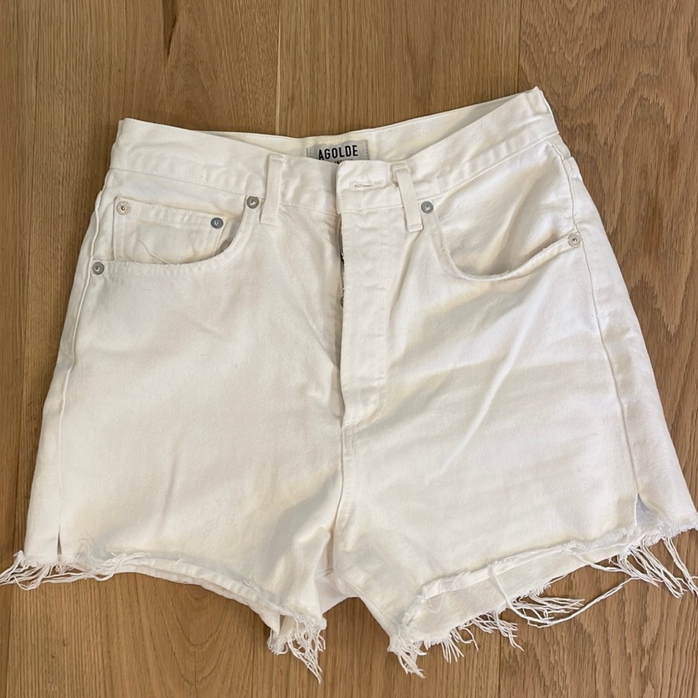 AGOLDE high waist white shorts size 27